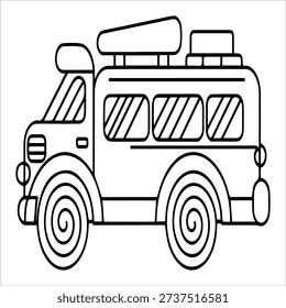 A black and white line drawing of a bus silhouette against a plain background