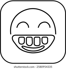  black and white line drawing of a cartoon emoji face