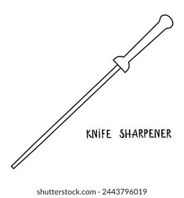 Black and White Line Drawing of a Knife Sharpener