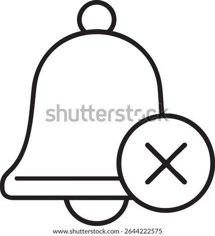 A black and white line drawing of a notification bell with a muted symbol, indicating notifications are turned off.
