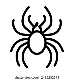 Schwarz-Weiß-Strichzeichnung einer Spinne. Vektorillustration