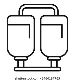 Black and white line drawing of two medical infusion pumps for healthcare use