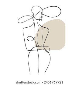 Black and white line drawn by hand without artificial intelligence. Abstract vector