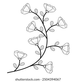 Black and white line flower vector illustration can be used to decorate backgrounds, curtains, carpets, tiles, anything that calms the mind.

