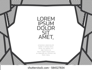 Black and white line frame space for text or photo.