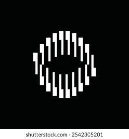 black white line geometric eye lens vector icon logo design concept