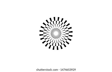 Black white Line Geometric Target optic Contact Lenses Eye Vision Spark Logo Design Inspiration