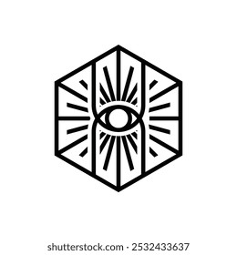 Black white Line Geometric Target optic Contact Lenses Eye Vision Spark Logo Design Inspiration