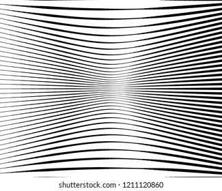 Black and white Line halftone pattern with gradient effect. Horizontal stripes. Parallel straight monochrome pattern Template for backgrounds and stylized textures. Vector illustration