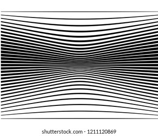 Black and white Line halftone pattern with gradient effect. Horizontal stripes. Parallel straight monochrome pattern Template for backgrounds and stylized textures. Vector illustration