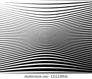 Black and white Line halftone pattern with gradient effect. Horizontal stripes. Parallel straight monochrome pattern Template for backgrounds and stylized textures. Vector illustration