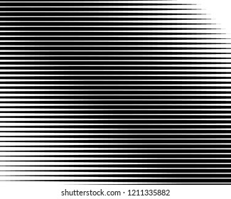 Black and white Line halftone pattern with gradient effect. Horizontal stripes. Parallel straight monochrome pattern Template for backgrounds and stylized textures. Vector illustration