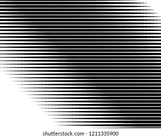 Black and white Line halftone pattern with gradient effect. Horizontal stripes. Parallel straight monochrome pattern Template for backgrounds and stylized textures. Vector illustration