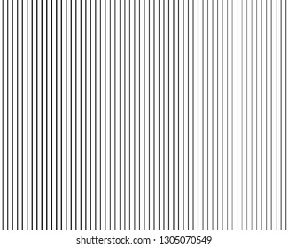 Black and white Line halftone pattern with gradient effect. Horizontal stripes. Parallel straight monochrome pattern Template for backgrounds and stylized textures. Vector illustration
