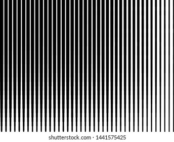 Black and white Line halftone pattern with gradient effect. Parallel straight monochrome pattern with stripes Template for backgrounds and stylized textures. Vector illustration