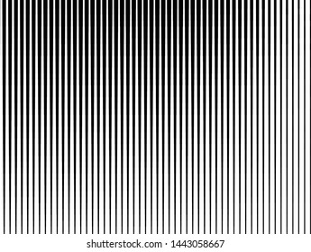 Black and white Line halftone pattern with gradient effect. Parallel straight monochrome pattern with stripes Template for backgrounds and stylized textures. Vector illustration