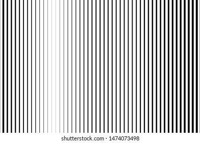 Black and white Line halftone pattern with gradient effect. Horizontal stripes. Parallel straight monochrome pattern Template for backgrounds and stylized textures. Vector illustration
