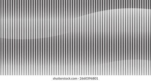 Black and white Line halftone pattern with gradient effect. Parallel straight monochrome pattern with stripes Template for backgrounds and stylized textures. Vector illustration