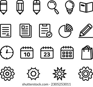 Black and white line icons