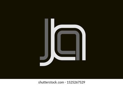 black and white line JA J A  letter logo alphabet combination for icon design. For a logotype on a company or business.