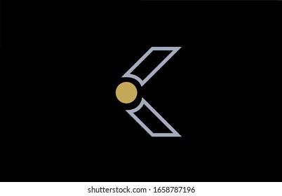 black white line K alphabet letter logo design with yellow icon circle dot for business and company. Suitable for a modern or stylish logotype