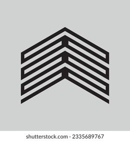 black and white line logo