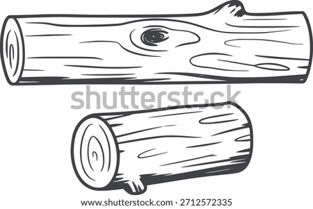 Black and White Line Logs With and Without Knots wood