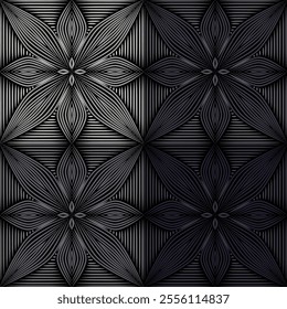 black and white line mirage halftone optical artwork abstract seamless geometric graphic decoration ethnic outline template wallpaper printed fabric pattern hand drawn contour shape background ombre
