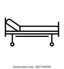 Black and white line of a modern bench with armrests