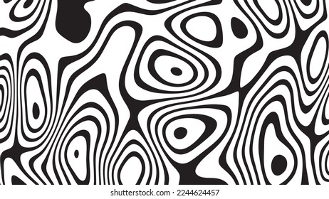 Black and white line pattern abstract background texture. Curvy and wavy backdrop.