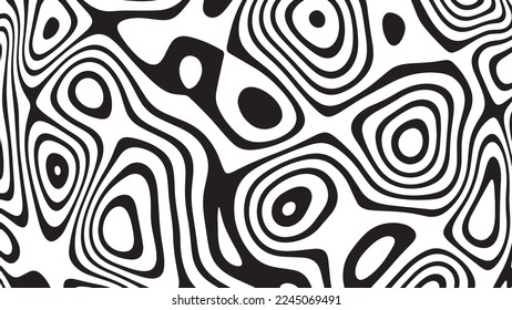 Black and white line pattern abstract background texture. Curvy and wavy backdrop.