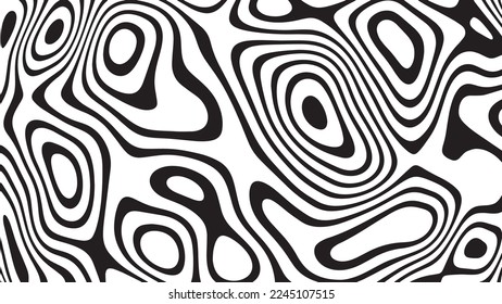 Black and white line pattern abstract background texture. Curvy and wavy backdrop.