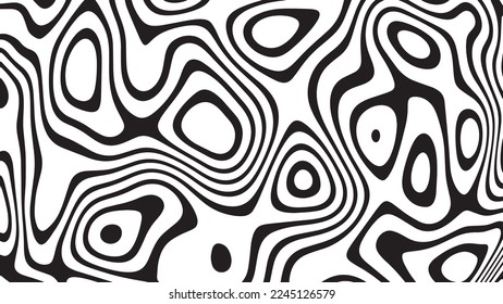 Black and white line pattern abstract background texture. Curvy and wavy backdrop.