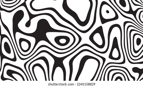 Black and white line pattern abstract background texture. Curvy and wavy backdrop.