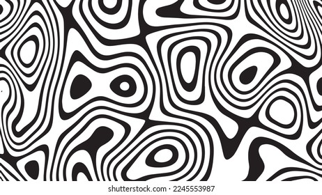 Black and white line pattern abstract background texture. Curvy and wavy backdrop.