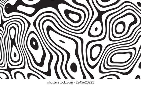 Textura de fondo abstracta de patrón de línea blanca y negra. Fondo ondulado y ondulado.