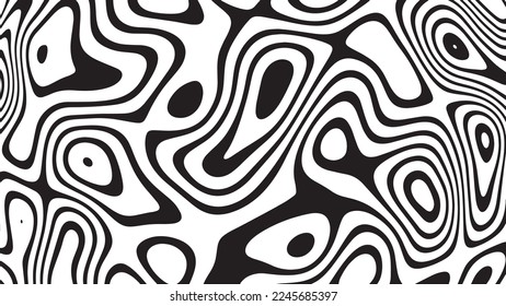 Black and white line pattern abstract background texture. Curvy and wavy backdrop.
