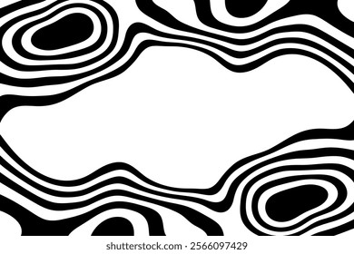 Black and white line pattern abstract background texture. Curvy and wavy backdrop.