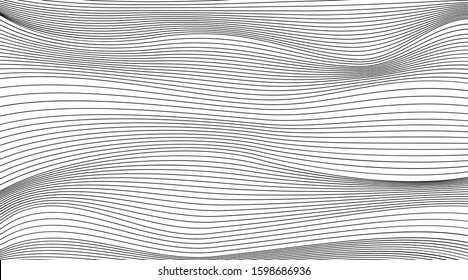 Black and white line pattern. luxury background.  Wave energy  geometric design. Vector illustration.