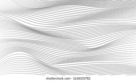 Black and white line pattern. luxury background.  Wave energy  geometric design. Vector illustration.