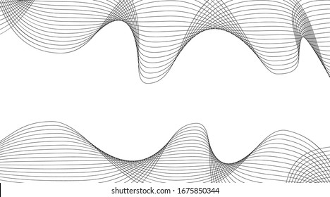 Black and white line pattern. luxury soft background.  Wave energy  geometric design. Vector illustration.