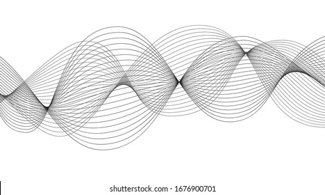 Black and white line pattern. soft background.  Wave energy  geometric design. Vector illustration.