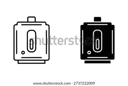 Black and white line of a portable battery pack portable charger