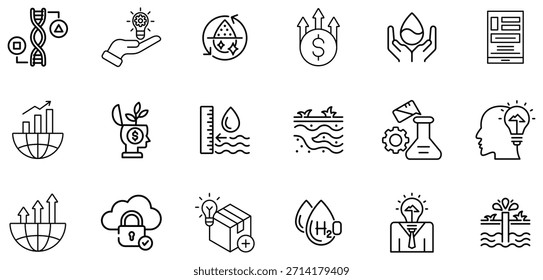 black and white line representing various business and scientific concepts