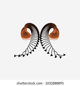black and white line shape vintage abstract logo 3d illustration