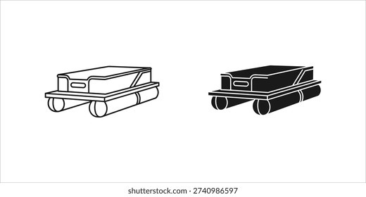 Black and white line and solid of mining carts minecart