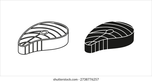 Black and white line and solid of sliced cylindrical structure