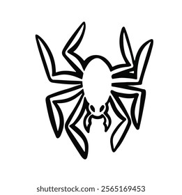 black and white line spider hand drawn illustration vector