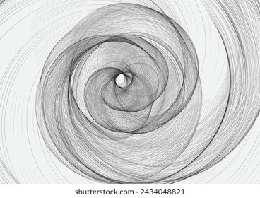 black and white line spiral background design
