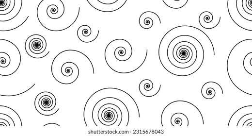 black white line spiral seamless pattern